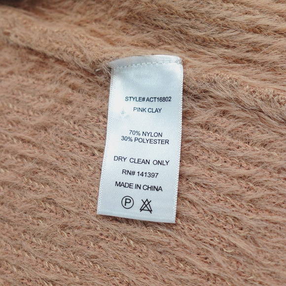 ASTR The Label Lorain Cardigan Womens Medium Pink Clay Fuzzy Cropped Timeless - Picture 11 of 13